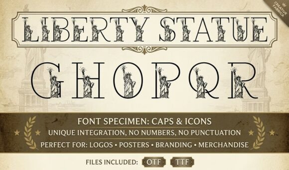 Liberty Statue: A Monumental Display Font for Editorial Design