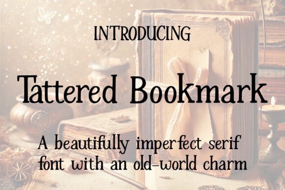 Tattered Bookmark Font for Web Design